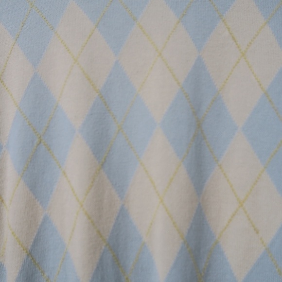 Toscano Sweater Argyle‎ Lightweight Pullover Academia Preppy Layering Piece - Picture 5 of 9